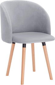 Eetkamerstoel - Keukenstoel - Woonkamerstoel - Gestoffeerde Stoel - Design Stoel met - Armleuningen - Massief Houten Frame - 1x - Grijs
