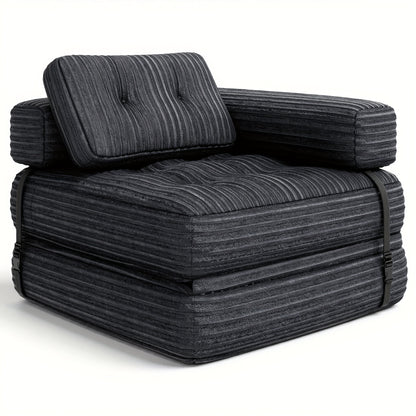 2-in-1 Fauteuilbank – Relaxbank – Reclinerstoel – Loungebank – Zithoekbank – Donkergrijs – Pluche Kussens – Antislip Basis