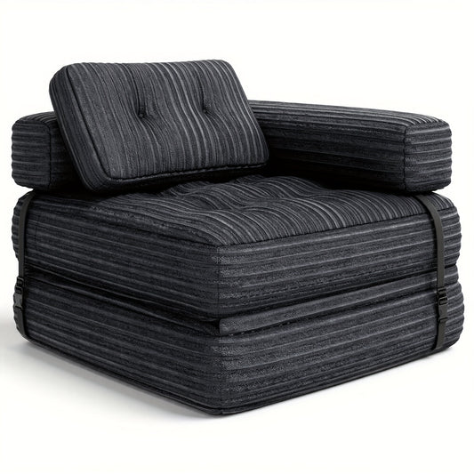 2-in-1 Fauteuilbank – Relaxbank – Reclinerstoel – Loungebank – Zithoekbank – Donkergrijs – Pluche Kussens – Antislip Basis