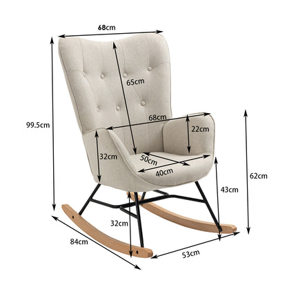 Chaise Lounge Beige – Loungestoel – Ligstoel – Relaxfauteuil – Zithoek – Modern Design – Stevig Metalen Frame – Compacte Afmetingen 68x84x99,5 cm