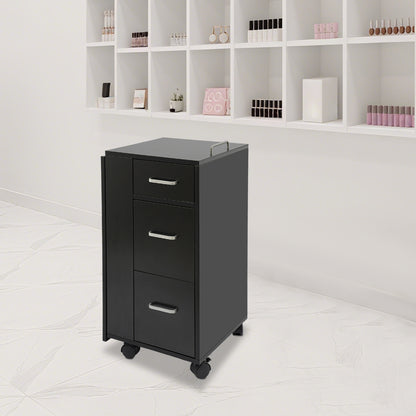 Opvouwbare Manicure Tafel – Nageltafel – Nagelwerkplek – Beauty Tafel – Schoonheidstafel – Met 3 Lades – Zwenkwieltjes Met Rem – Zwart