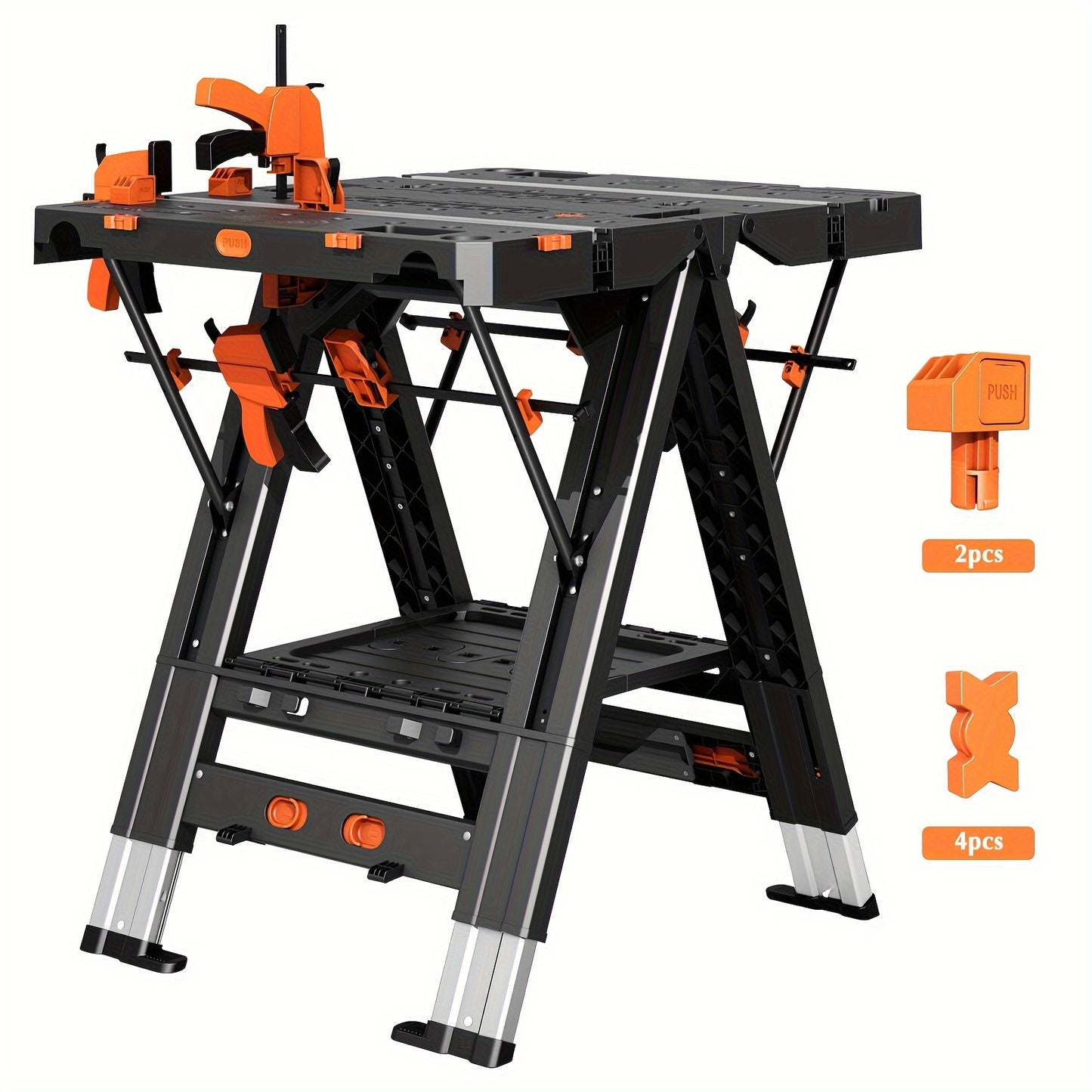 Werkbank – Zaagbok – Klusbank – Tafel – Opvouwbare Werktafel – 2-in-1 Multifunctioneel – Verstelbare Hoogte – Ruimtebesparend Design