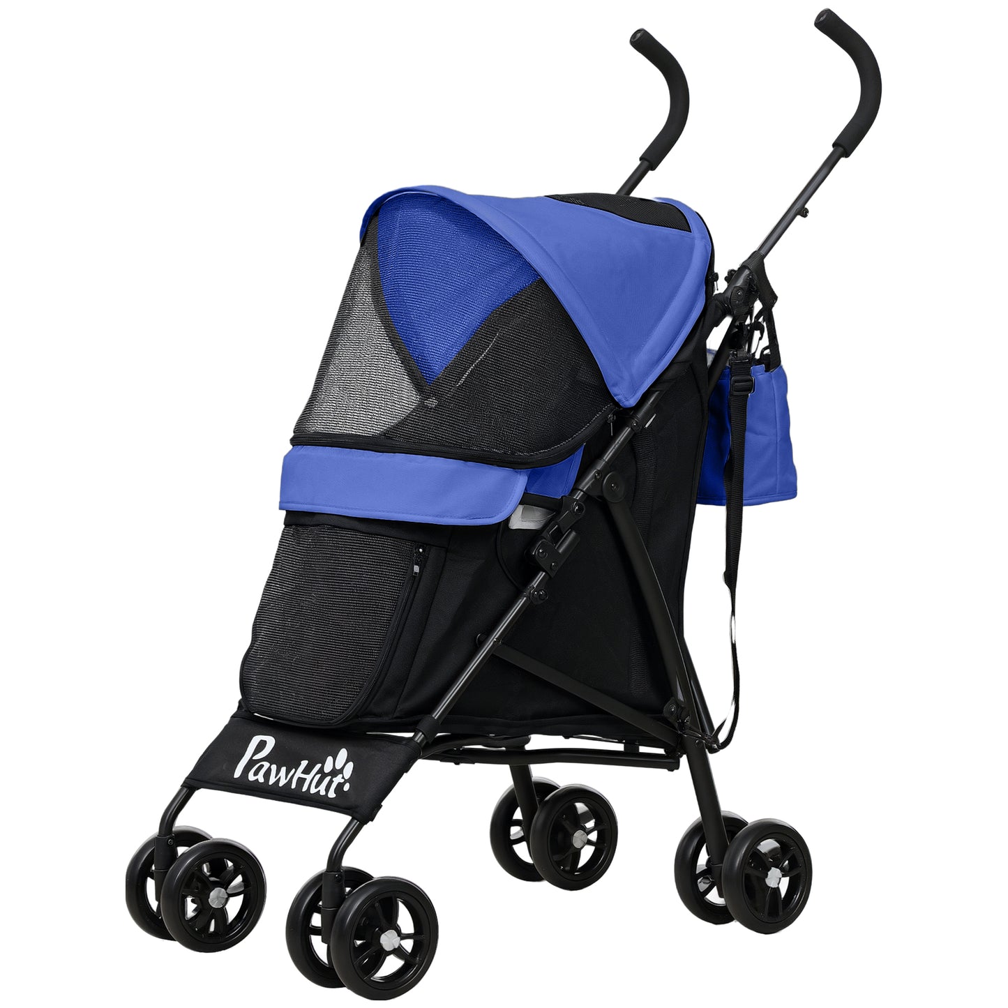 Dierenwagen – Huisdierenwagen – Hondenwagen – Kattenbuggy – Draagbare Dierenbuggy – Donkerblauw – 76 x 44 x 103 cm – 580D Oxford Stof Met Veiligheidsriem