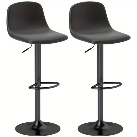 Barkrukken – Barstoelen – Keukenstoelen – Krukken – Barkruk Set – Verstelbaar In Hoogte – 360° Draaibaar Met Rugleuning En Voetensteun – Kunstleer Zitting – Antislip Voeten