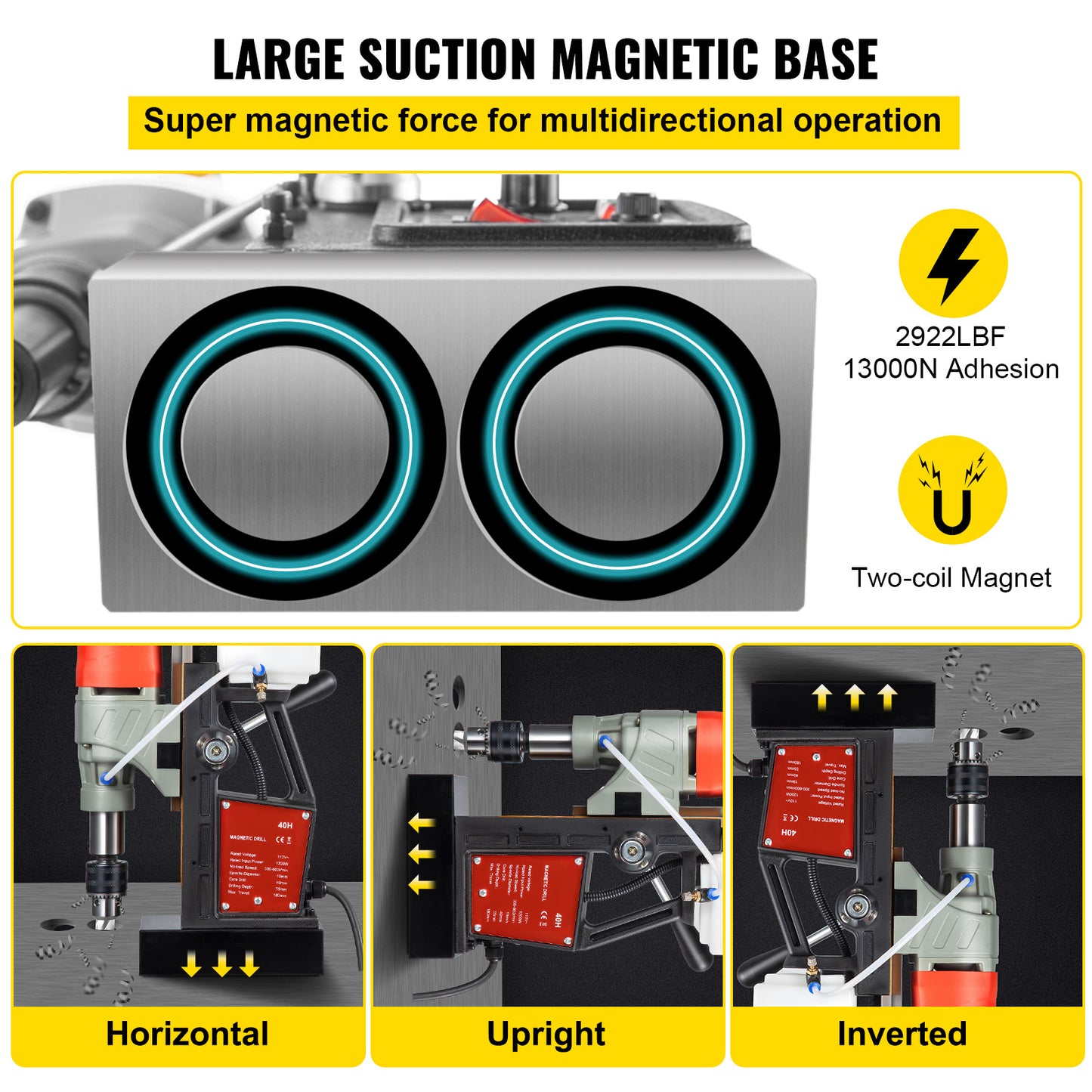 Magnetische Boormachine – Magneetboor – Metaalboor – Kernboor – Industrieel Boortool – 1200W Motor – 13.000 N Sterke Magnetische Basis