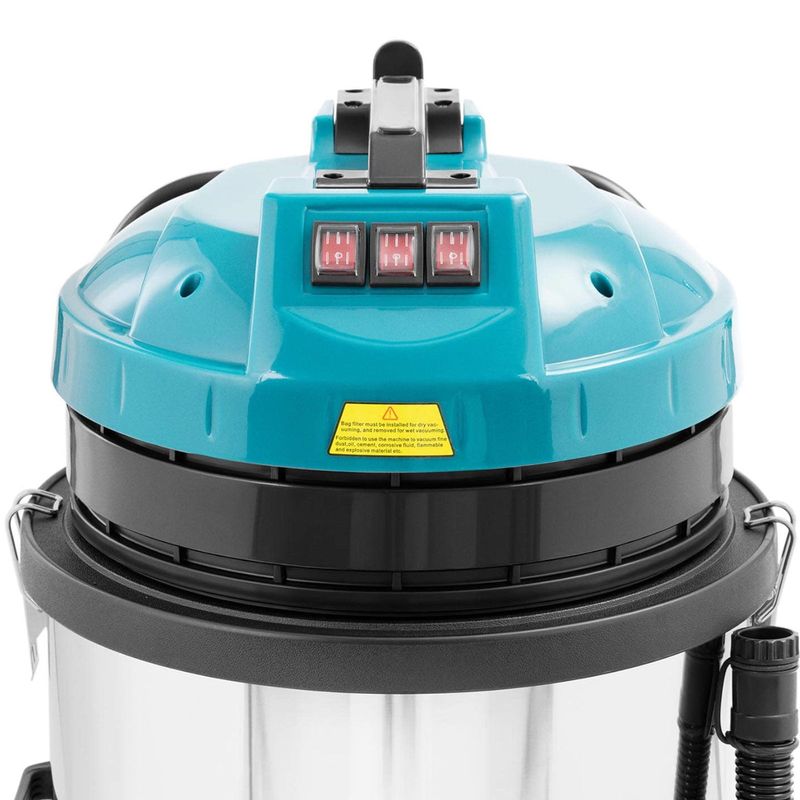 Industriële Stofzuiger – Bouwstofzuiger – Nat- en Droogzuiger – Alleszuiger – Waterzuiger – 3000 W Vermogen – 80 Liter Roestvrijstalen Tank