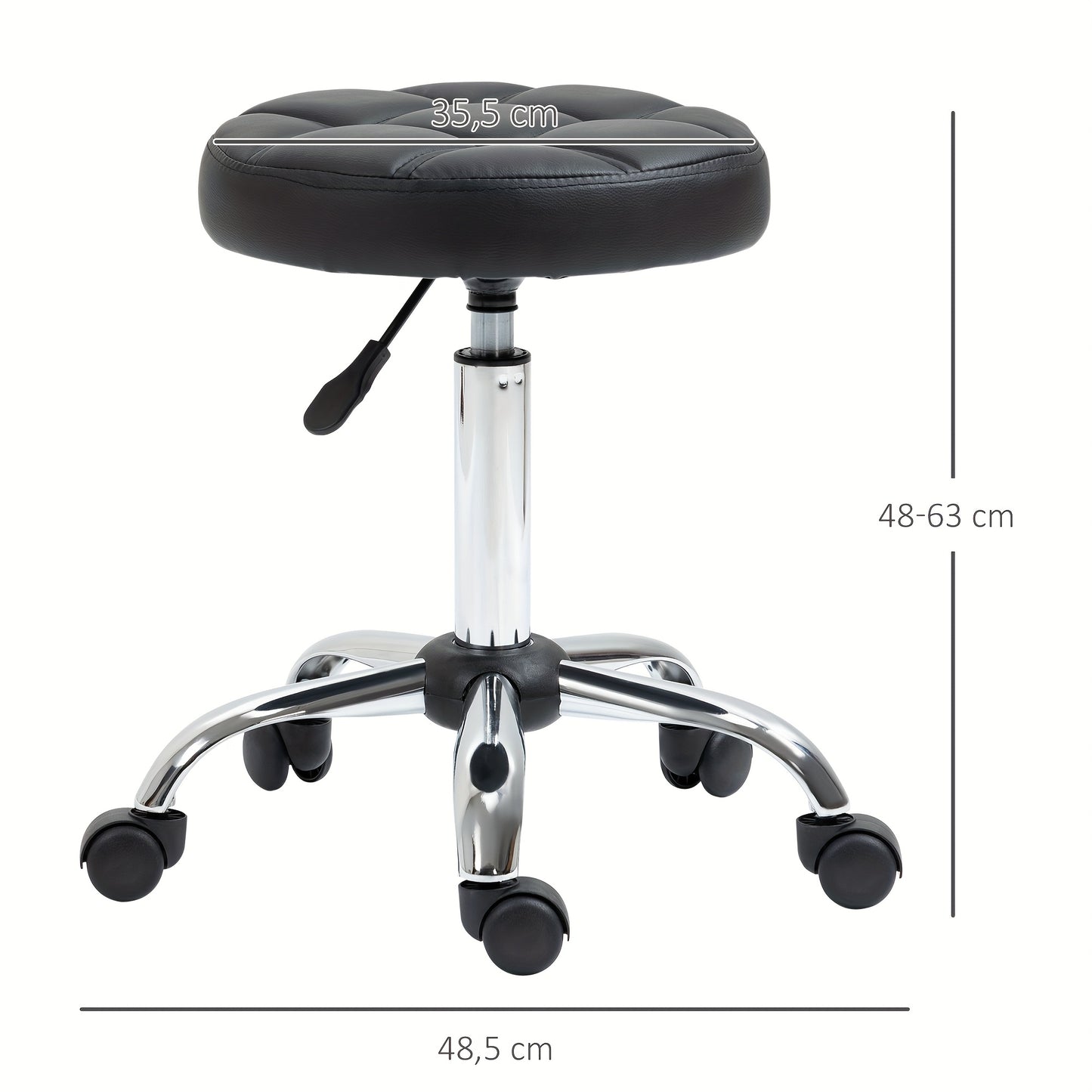 Salonkrukken – Kruk Set – Sta Kruk – Draaistoel – Work Stool – Hoogteverstelbaar – Kunstleer Donkerbruin