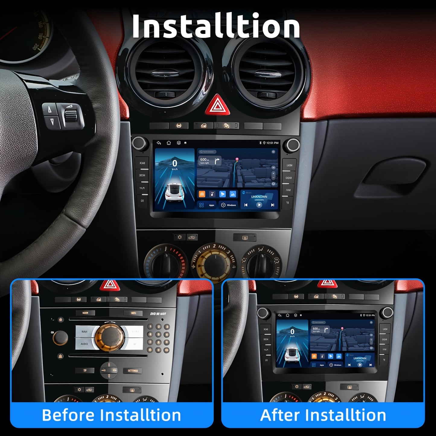 Autostereo – Autoradio – Navigatiesysteem – Multimedia Speler – Dashboard Unit – 7 Inch HD-IPS Touchscreen – Android 14 Met WiFi & AHD Camera