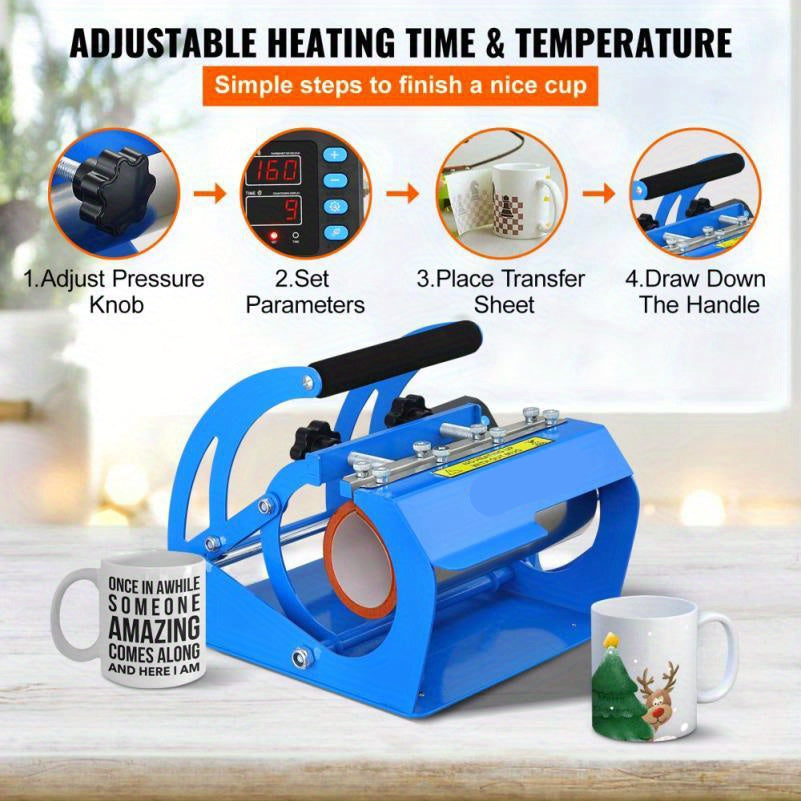 Hittepers Voor Mokken – Sublimatiepers – Koffiebekerpers – Bekers Hittepers – 11oz En 20oz – Duidelijk LCD-Display – Afneembare Matjes