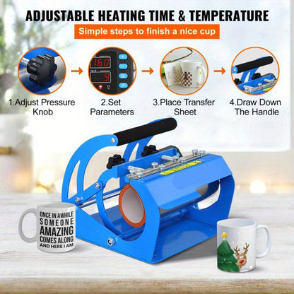 Hittepers Voor Mokken – Sublimatiepers – Koffiebekerpers – Bekers Hittepers – 11oz En 20oz – Duidelijk LCD-Display – Afneembare Matjes