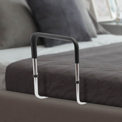 Bedbeugel – Bedsteun – Transferbeugel – Bedgreep – Uitstapbeugel – Verstelbaar tot 56 cm – Hoogwaardig koolstofstaal met zachte schuimhandgrepen