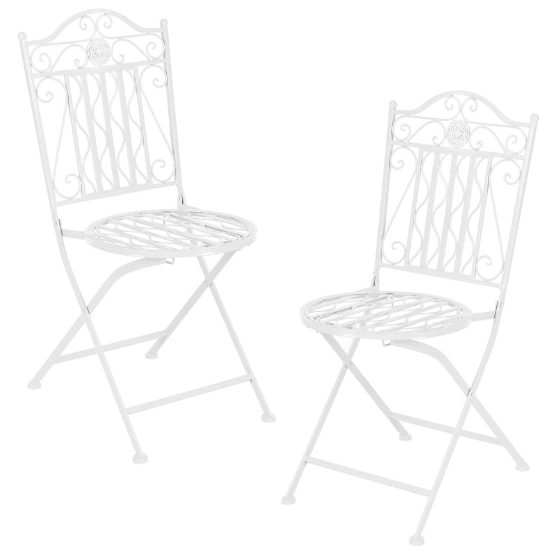 Bistroset – Balkonset – Tuinset – Klapset – Buitenmeubilair – Metaal – Opvouwbaar – Weerbestendig – Compact Design – Ronde Tafel 60 cm