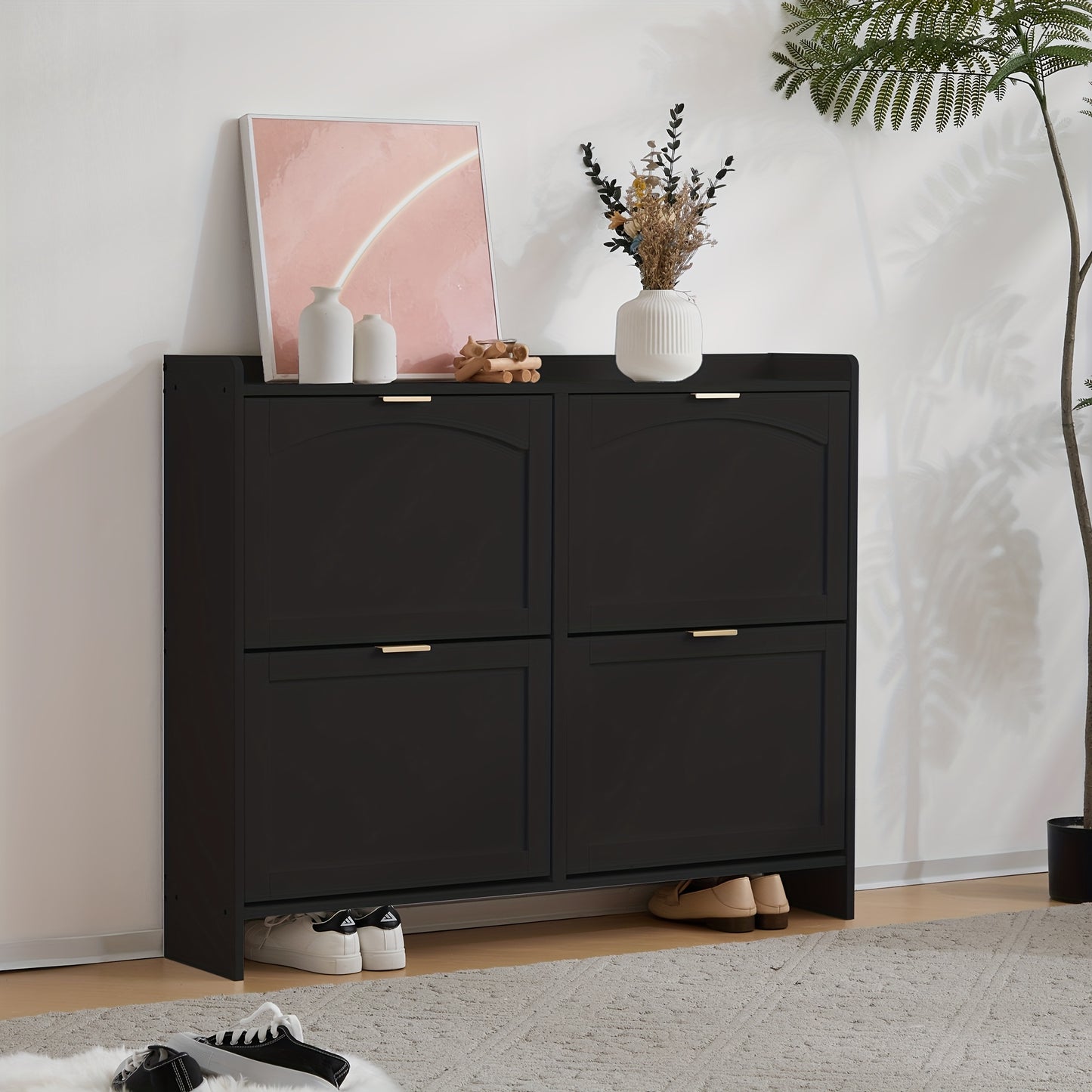 Schoenenkast – Schoenenrek – Schoenopberger – Halmeubel – Mudroomkast – Modern Metaal en Bamboe – Ruimtebesparend Design – Stevig en Duurzaam