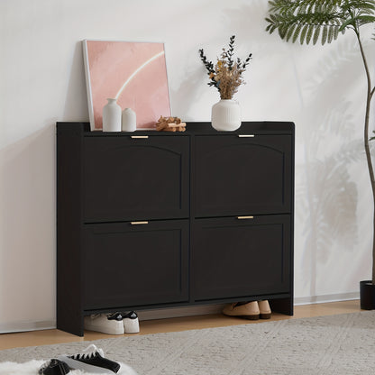 Schoenenkast – Schoenenrek – Schoenopberger – Halmeubel – Mudroomkast – Modern Metaal en Bamboe – Ruimtebesparend Design – Stevig en Duurzaam