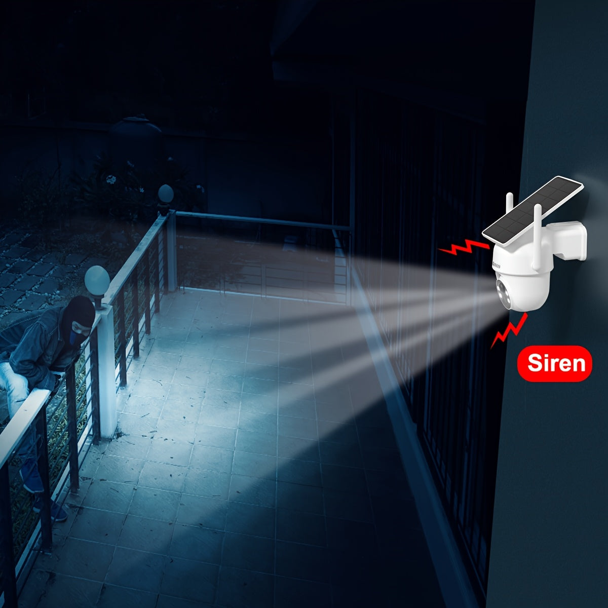 Beveiligingscamera – Camerabewaking – Buitencamera – Huisbeveiliging – Draadloze Camera – 4-delig – Zonne-energie – Kleurennachtzicht & Mensdetectie