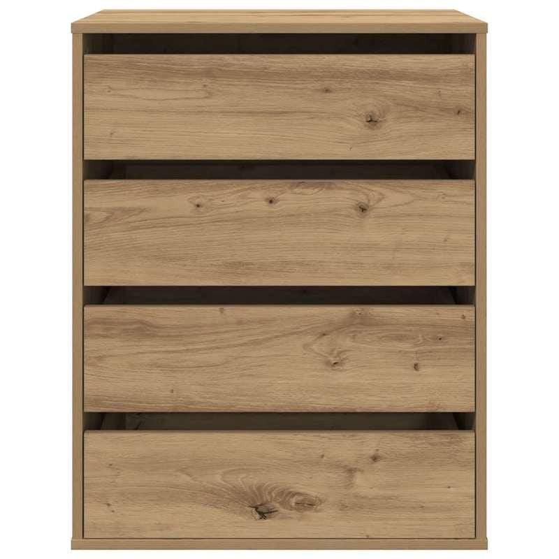 Modern Oak Wood Storage Cabinet with Lockable Drawers - 60x41x76cm Heavy-Duty Chest of Drawers, Oak Veneer-like, Minimalist Modern Organizer for Bedroom, Living Room, Office - Easy Assembly -Standing Furniture Unit (Engine, S