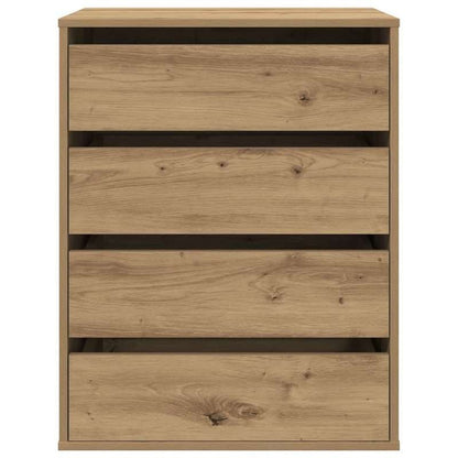 Modern Oak Wood Storage Cabinet with Lockable Drawers - 60x41x76cm Heavy-Duty Chest of Drawers, Oak Veneer-like, Minimalist Modern Organizer for Bedroom, Living Room, Office - Easy Assembly -Standing Furniture Unit (Engine, S
