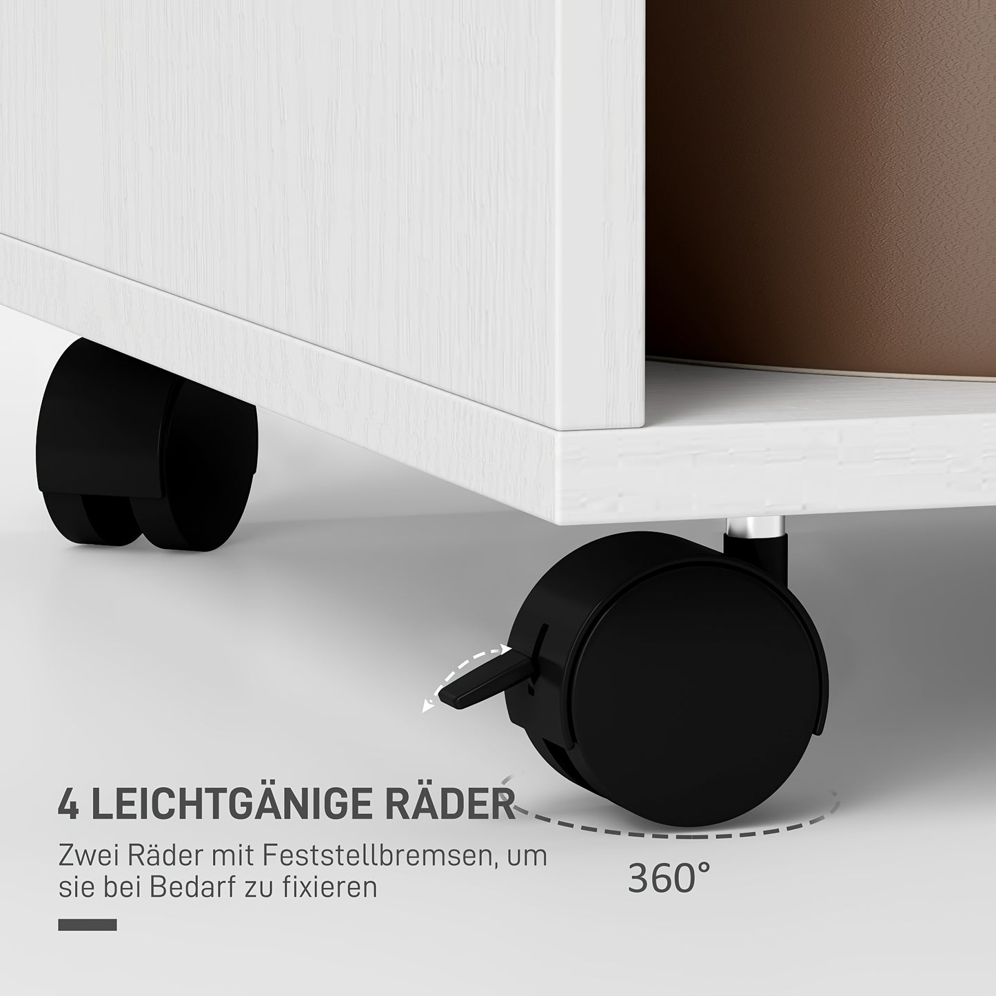 Witte Bamboe Kledingkast – Kledingrek – Opbergkast – Woonkamerkast – Dressoirkast – Met 4 Wieltjes – Ruimtebesparend Design – 127 cm Hoog – 3,2 Kubieke Voet Opbergruimte