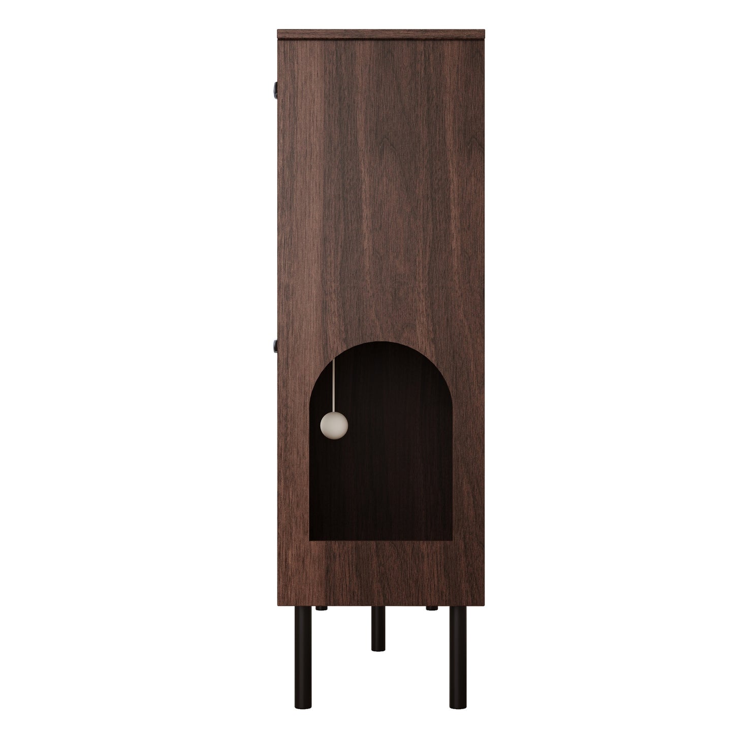 Schoenenkastje – Schoenenmeubel – Schoenenrek – Schoenenopberger – Schoenenkast – Smal Design – Notenhout Look – 3 Kantelbare Compartimenten – Met Metalen Poten – 120 cm Breed