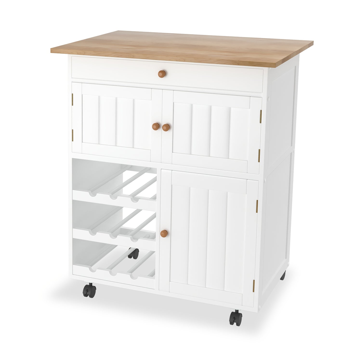 Keukentrolley – Keukenwagen – Serveertrolley – Opbergwagen – Werkbladtrolley – Mobiel Met Wielen – Afsluitbare Opbergruimte – Compact 93x75x46 cm