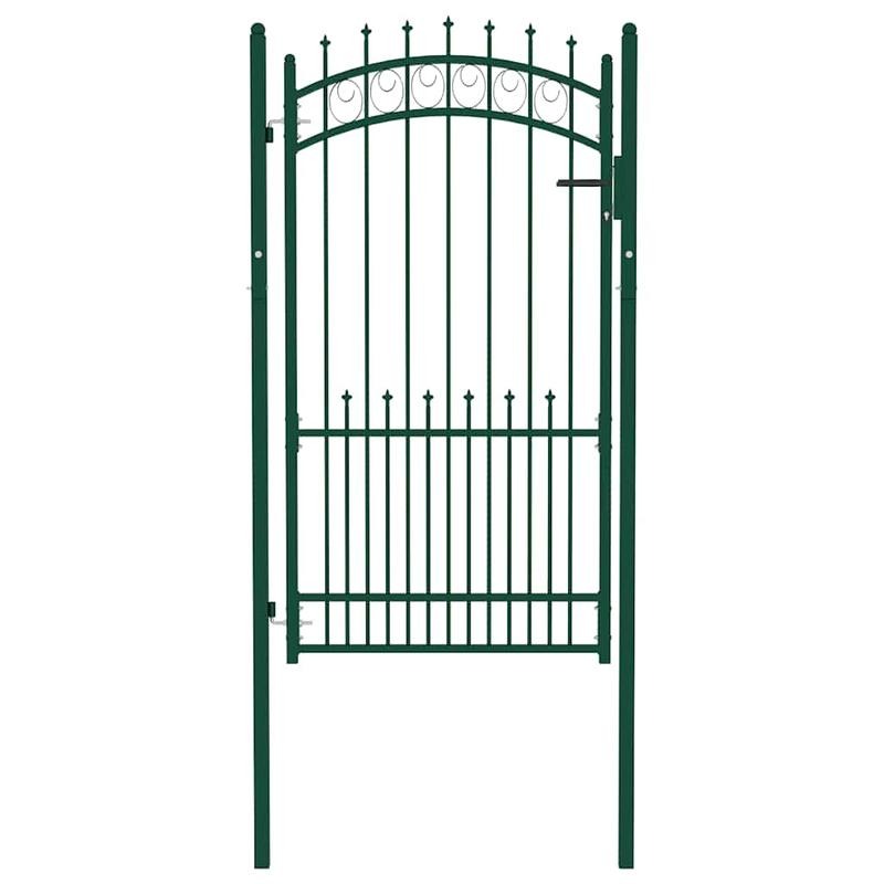 Groene Tuinpoort – Tuinpoort Met Spijlen – Tuinhek – Tuindeur – Buitenpoort – Gepoedercoat Staal – Weerbestendig En Stevig