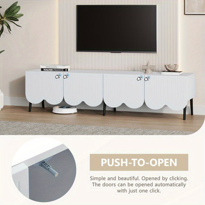 TV-Meubel – TV-Kast – TV-Standaard – Entertainmentmeubel – Dressoir – 177,8 cm extra lang – verstelbare planken met soft-close deuren