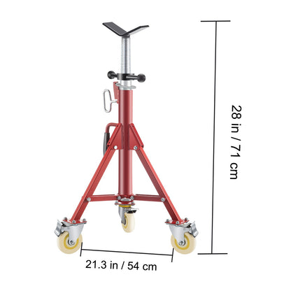 Verstelbare Pijpstandaard – Pijpsteun – Pijpkrik – V-Kop Pijpstandaard – Pijp Ondersteuning – Hoogte 71-131 cm – Draagvermogen 400 kg – Opvouwbaar Stalen Frame