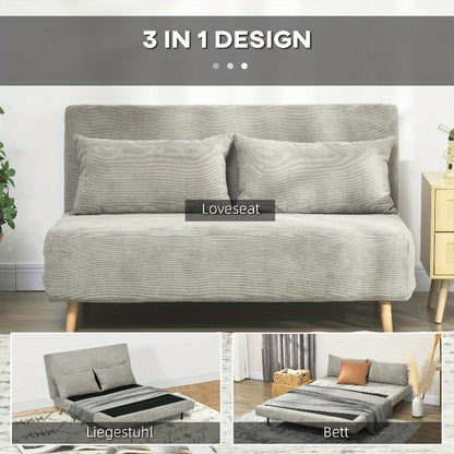 Slaapbank – Bedbank – Logeerbed – Uitklapbare Bank – Sofa – Verstelbare Rugleuning – Duurzaam Metalen Frame – Compact Inklapbaar Design