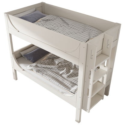 Hoogslaper – Stapelbed – Kinderbed – Eenpersoonsbed – Mezzaninebed – Wit – 90x200 cm – Stevige Metalen Constructie – Ruimtebesparend & Multifunctioneel
