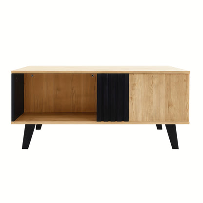 Salontafel – Koffietafel – Bijzettafel – Houten Tafel – Woonkamertafel – Bruin – Hardhout Met Glas – Ruime Lade – Compact Ontwerp