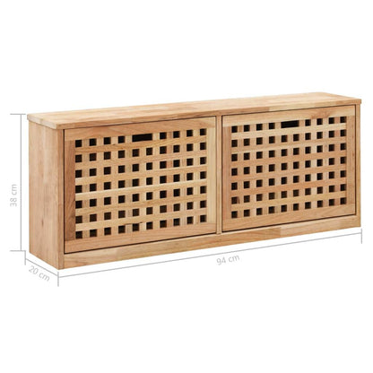 Schoenenbank – Schoenenkast – Schoenenrek – Opbergbank – Halmeubel – Massief Walnotenhout – Compact 94x20x38 cm – Flip-Top Met Opbergruimte