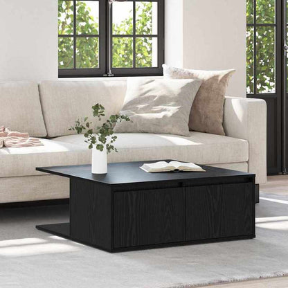 Coffee table met lade met opslag Black Oak 80 x 80 x 31cm Edited Wood Removable, suitable for indoor use and suitable for all seasons