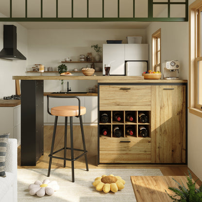 Eettafelset – Eethoek – Keukentafelset – Zitgroep – Eetkamerset – MDF Tafelblad – Beige Fluwelen Stoelen – Compact Ontwerp – Metaal Frame