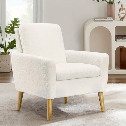 Grijze Accentstoel – Fauteuil – Stoel – Leunstoel – Zithoekstoel – Ergonomisch Ontwerp – Massief Houten Frame