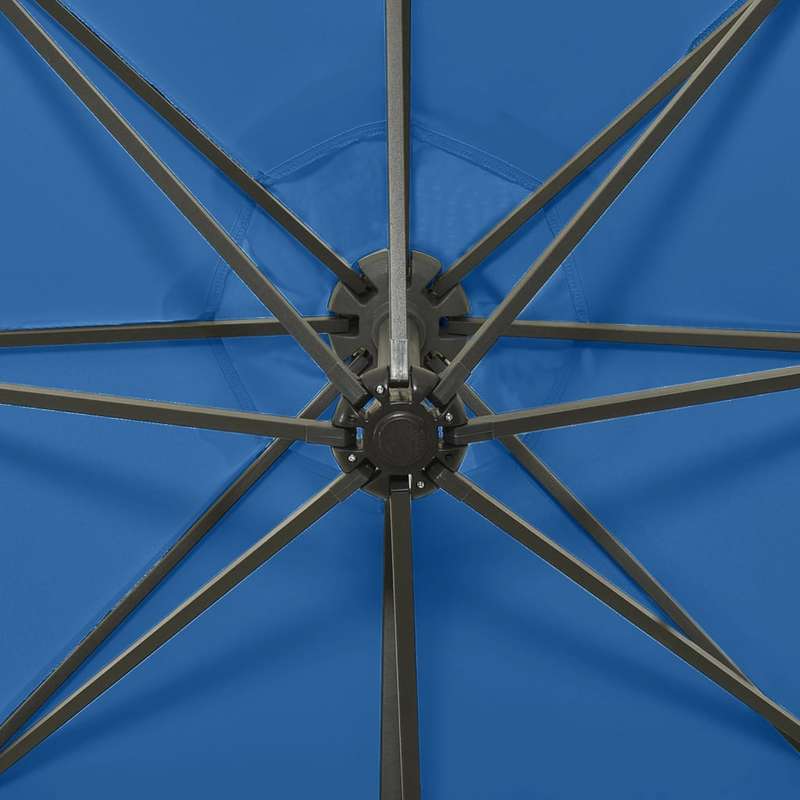 Zwevende Parasol – Lichte Parasol – Vierkante Parasol – Blauw Azure Parasol – Stevig Metalen Frame – Vented Top Voor Comfort