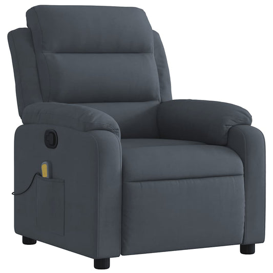 Relaxfauteuil – Relaxstoel – Zithoekstoel – Loungestoel – Fauteuil Donkergrijs – Handmatig Verstelbaar – Zacht Stof – Stevig Hout-Metaal Frame