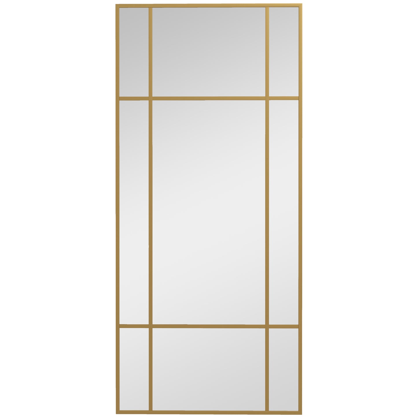 Grote Wandspiegel – Spiegel – Wanddecoratie – Muurspiegel – Art Deco Spiegel – Goud Metalen Rand – 110x50 cm – 3 mm Dik Glas