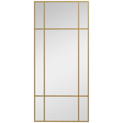 Grote Wandspiegel – Spiegel – Wanddecoratie – Muurspiegel – Art Deco Spiegel – Goud Metalen Rand – 110x50 cm – 3 mm Dik Glas