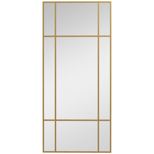 Grote Wandspiegel – Spiegel – Wanddecoratie – Muurspiegel – Art Deco Spiegel – Goud Metalen Rand – 110x50 cm – 3 mm Dik Glas