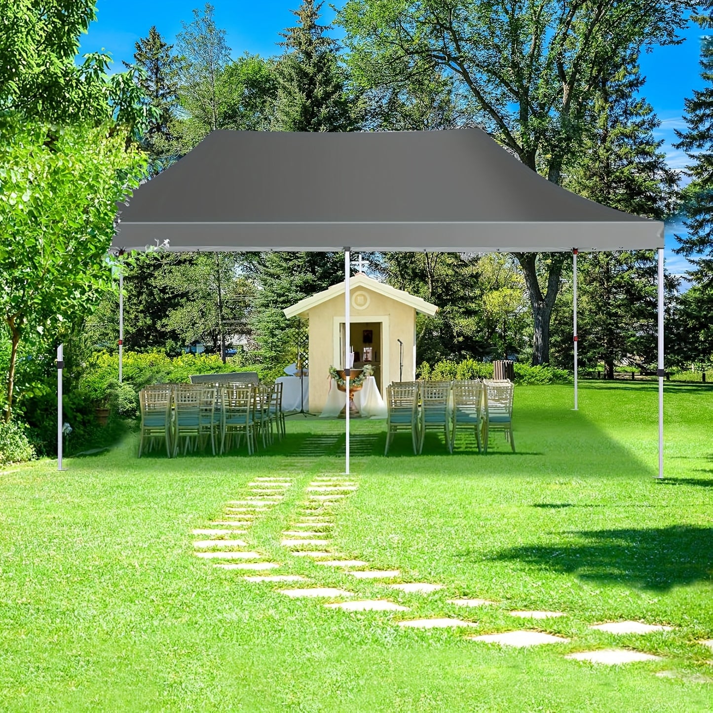 Partytent – Paviljoen – Feesttent – Tuintent – Easy Up – 3x6 Meter – 6 Zijwanden – Waterdicht – Inclusief Zandzakken
