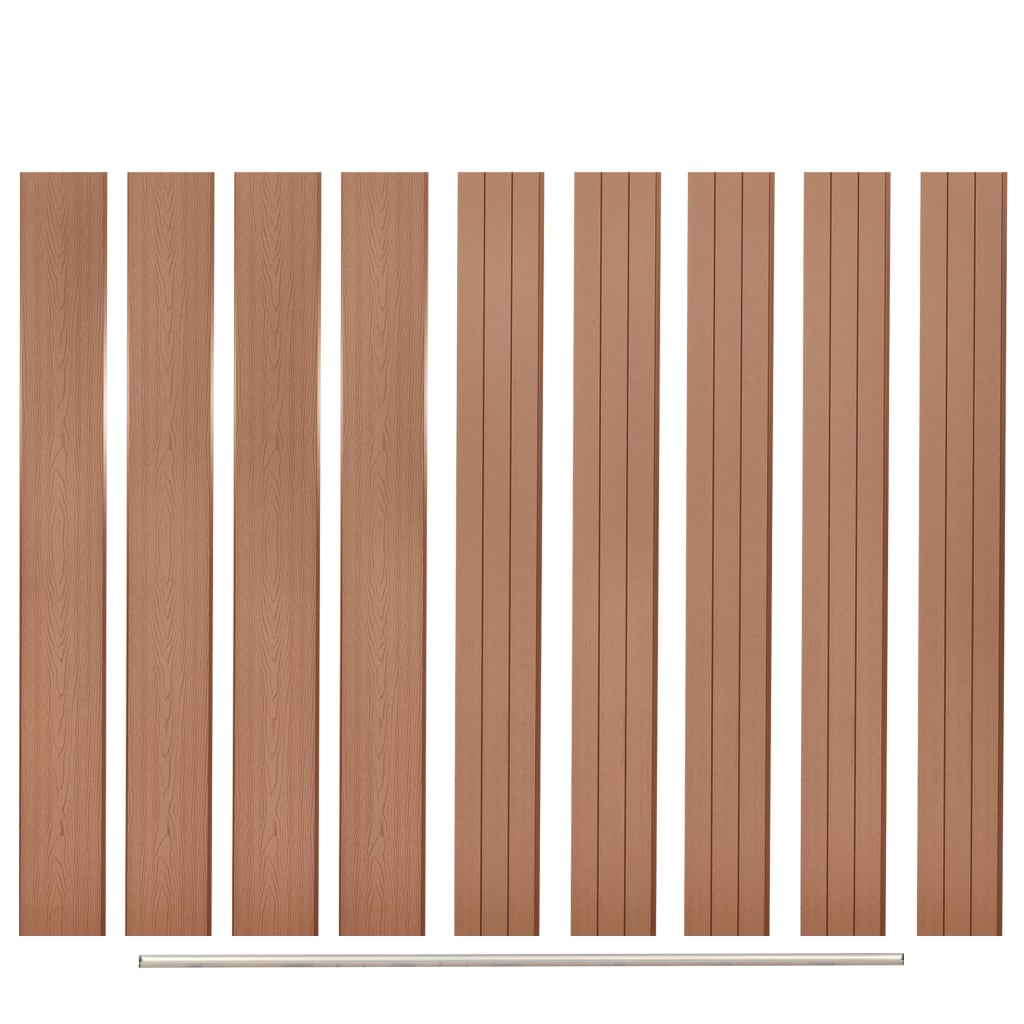 Schuttingpaneel – Tuinscherm – Tuinafscheiding – Hekpaneel – Hekwerk – Hout-Kunststofcomposiet – Aluminium Topprofiel Voor Extra Stevigheid - Bruin