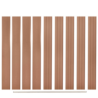 Schuttingpaneel – Tuinscherm – Tuinafscheiding – Hekpaneel – Hekwerk – Hout-Kunststofcomposiet – Aluminium Topprofiel Voor Extra Stevigheid - Bruin