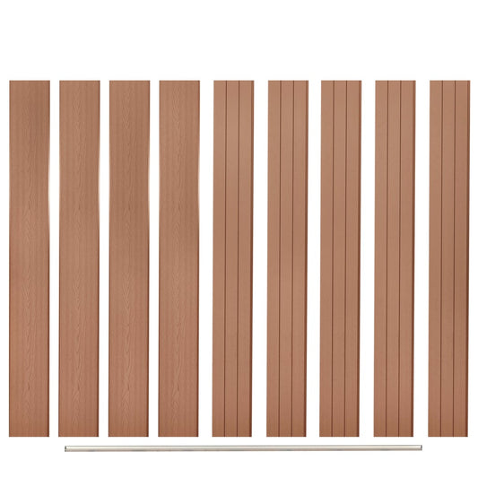 Schuttingpaneel – Tuinscherm – Tuinafscheiding – Hekpaneel – Hekwerk – Hout-Kunststofcomposiet – Aluminium Topprofiel Voor Extra Stevigheid - Bruin