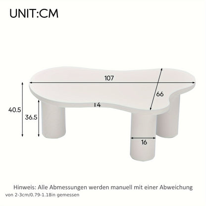 Irregular Cloud-shaped Coffee Table, Length 107cm, Width 66cm, Height 40.5cm, Felt Base