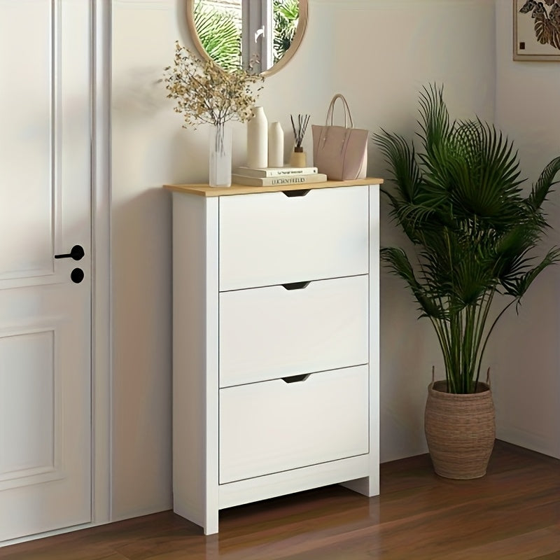 Schoenenrek – Smal Schoenenkast – Schoenopberger – Schoenenbank – Schoenendisplay – Massief Hout – 112 x 72 x 26 cm – Witte Coating