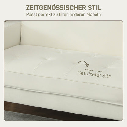 2-zits bank – tweezitsbank – loveseat – kleine bank – zitbank – fluweelachtige bekleding – compact formaat 130 cm breed – stevige rubberhouten poten met anti-slip voetjes