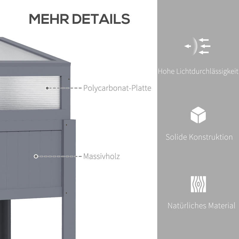 Hoogtekas – Verhoogde Plantenbak – Plantenkas – Tuinkas – Kasbak – Weerbestendig Dak – Verhoogde Poten voor Optimale Drainage – 120x54x112/122 cm