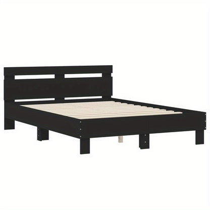 Bed frame con Headboard Nero 120x190cm in Wood Multilayer Removable and durable