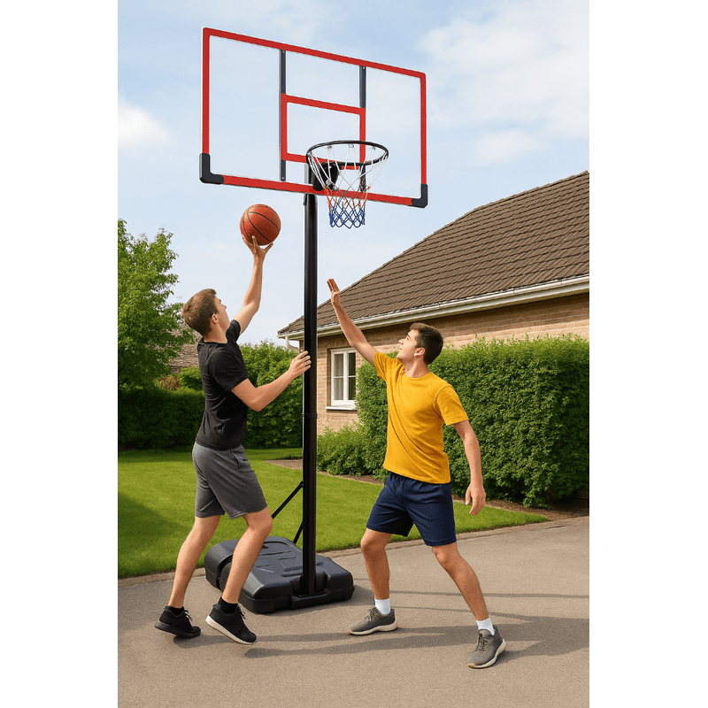 Basketbalpaal – Basketbalring – Basketbalstandaard – Basketbalset – Basketbalhoepel – Verstelbare Hoogte 225-305 cm – Stevig Stalen Frame