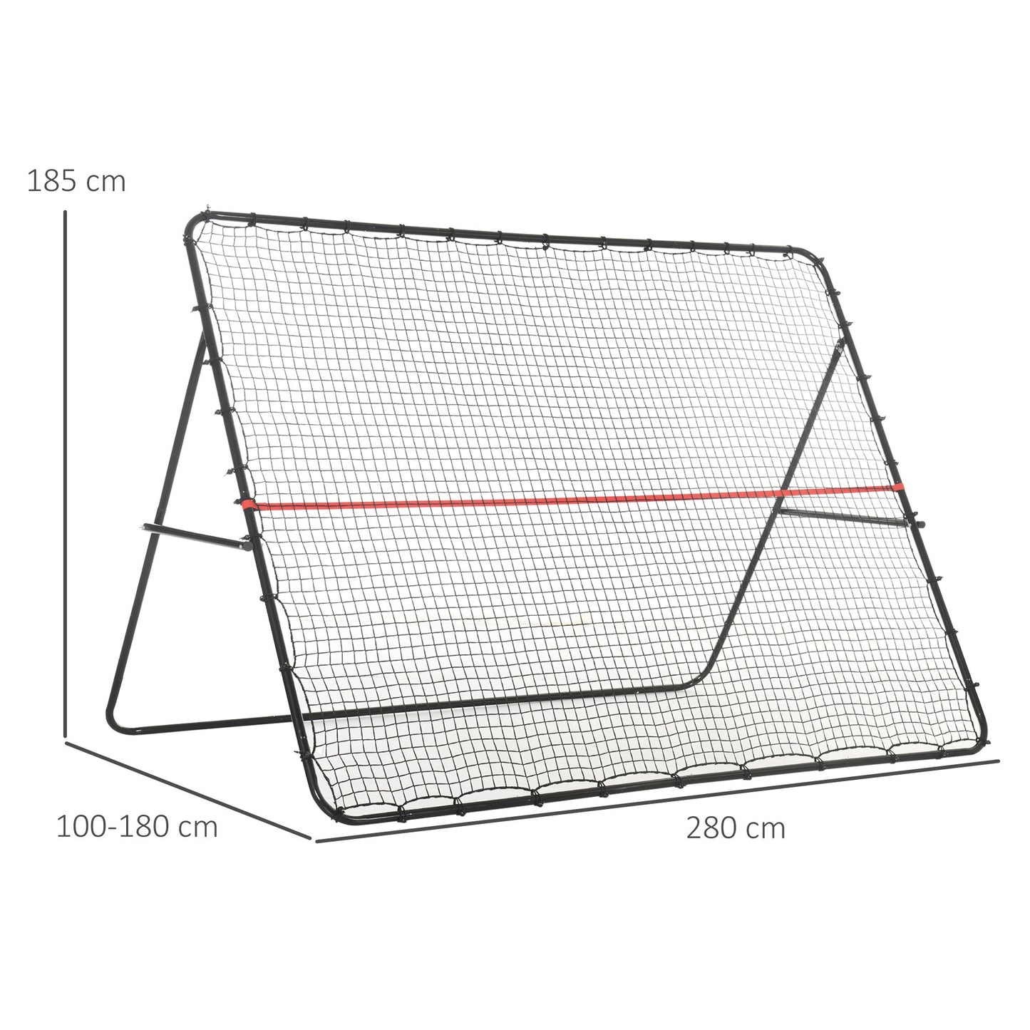 Voetbaltrainer – Voetbal Rebounder – Trainingsnet – Bal Terugkaatsers – Voetbal Trainingsdoel – Verstelbaar Net – Stalen Frame – Duurzaam PE Net